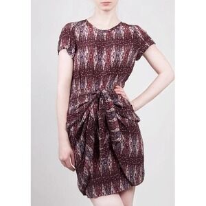 Isabel Marant Etoile Reilly Draped Silk Dress ASO Jennifer Aniston Sz 3 READ B24